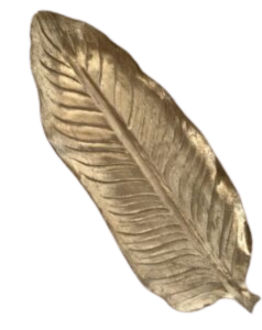 Centro decorativo hoja dorado