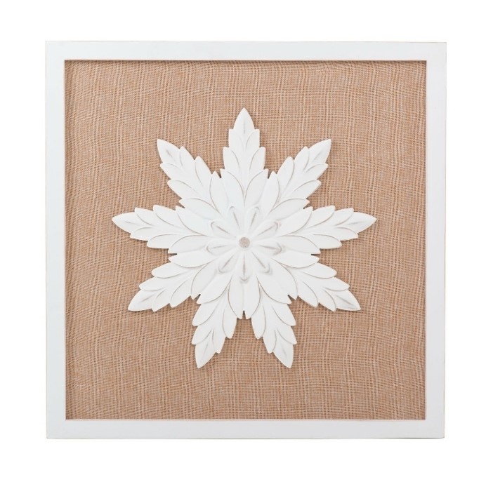 Cuadro estrella blanco con fibra natural