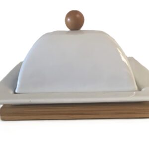 Mantequillera con base y detalle bambú