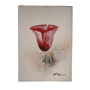 Lienzo en relieve copa roja
